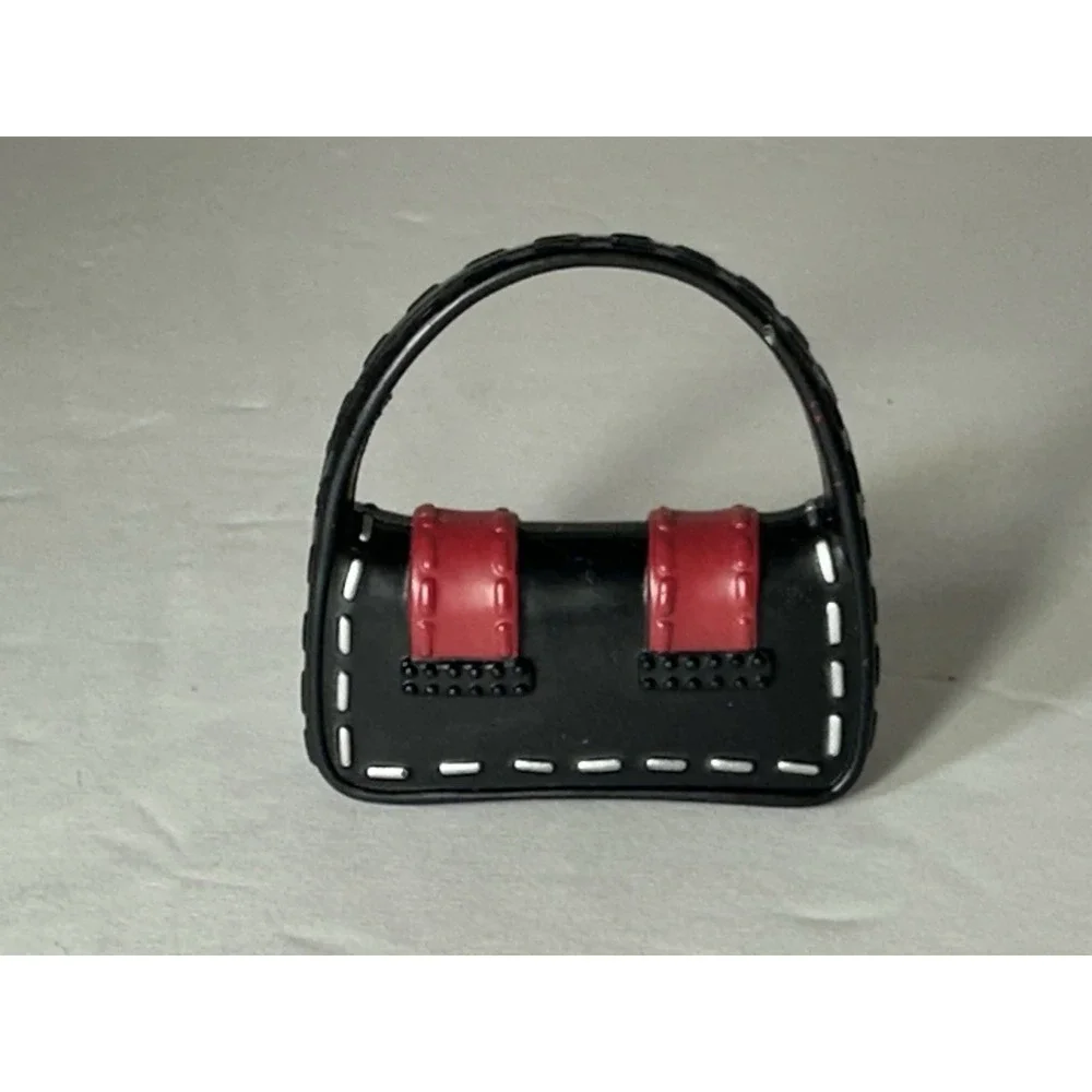 Htf Barbie Doll My Scene Fashion Fever Double Buckle Baguette Black Purse Bag